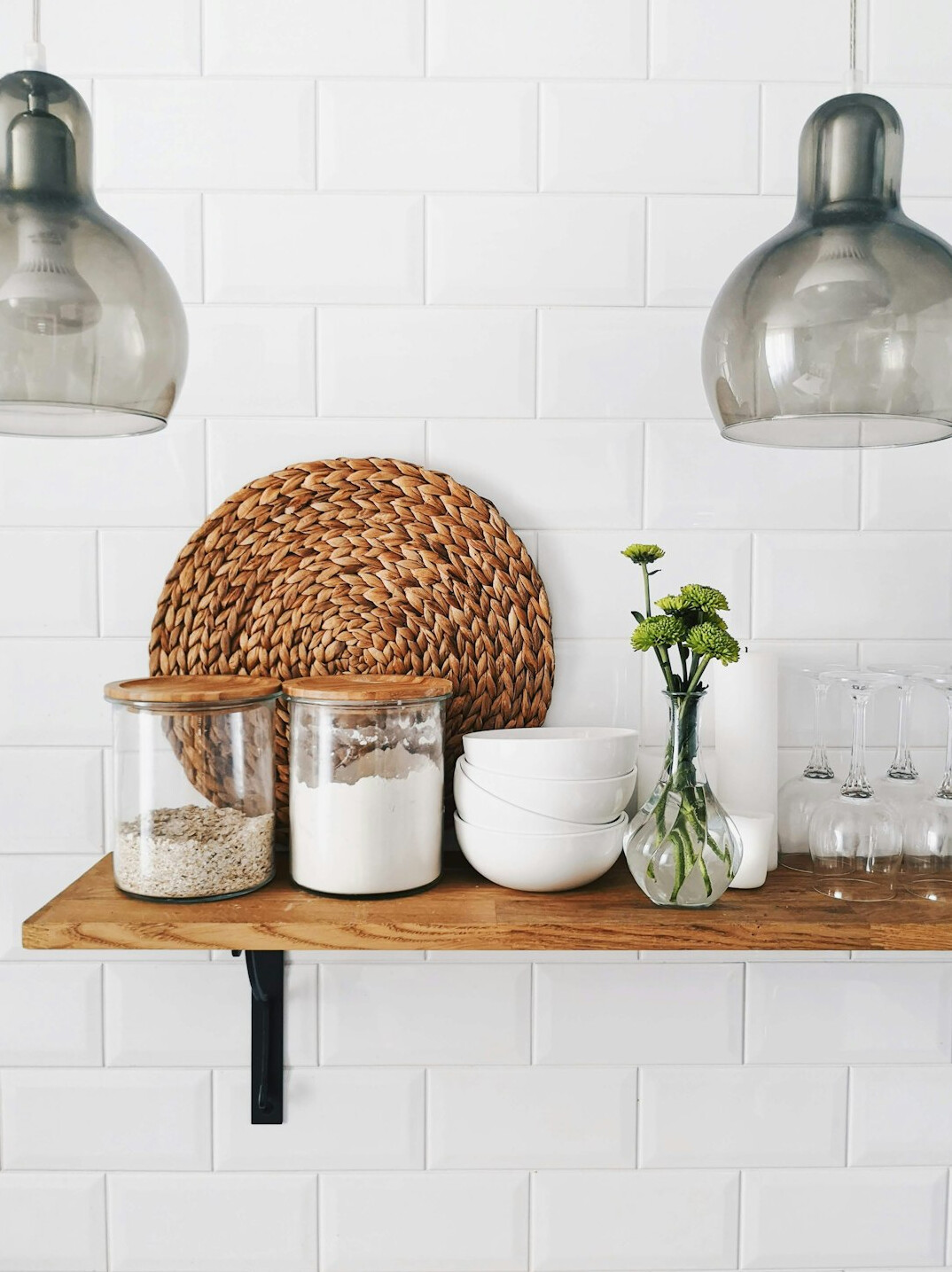 organized kitchen shelves