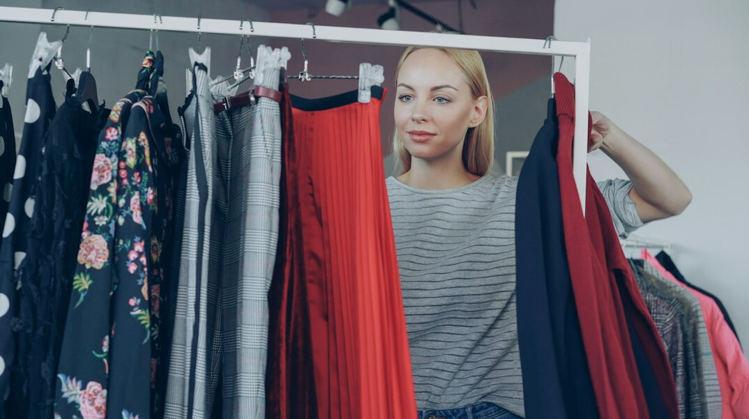 woman organizing closet